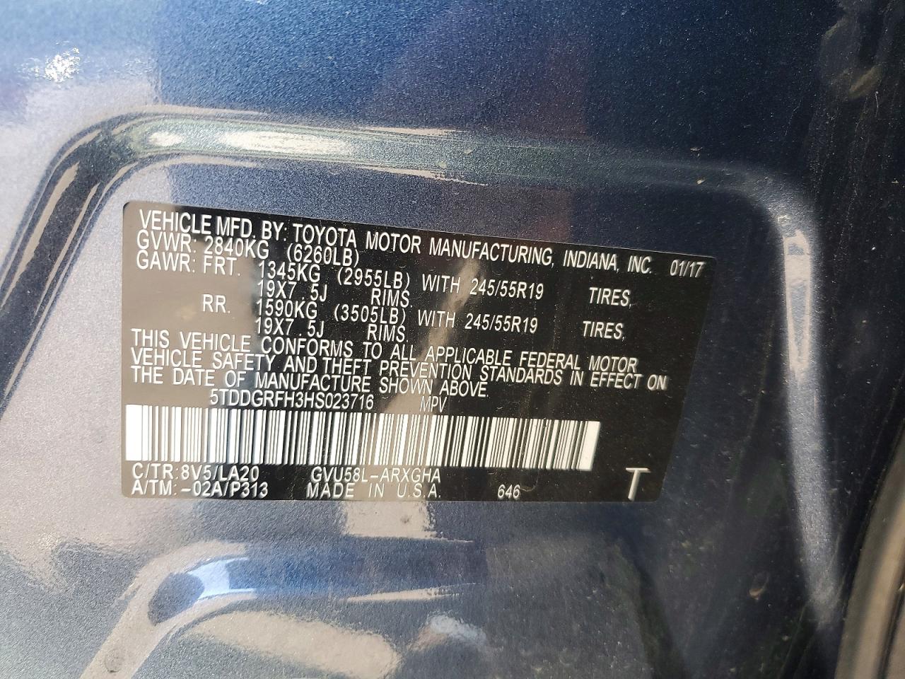 2017 TOYOTA HIGHLANDER HYBRID LIMITED photo 23