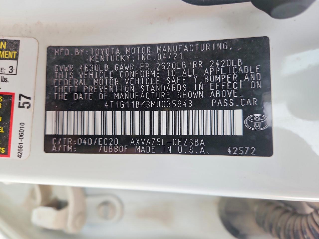 2021 TOYOTA CAMRY SE NIGHTSHADE photo 23