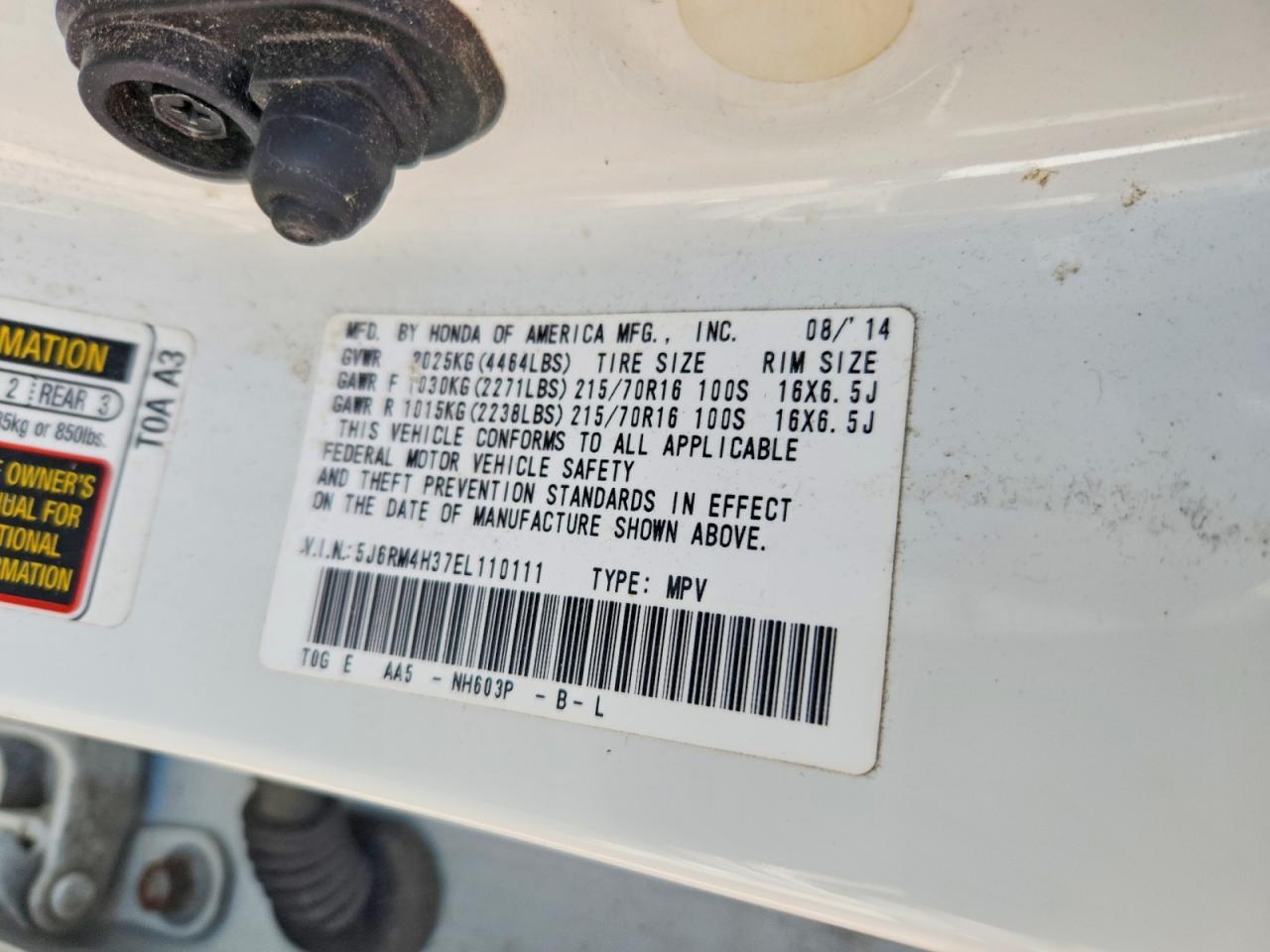 2014 HONDA CR-V LX photo 27