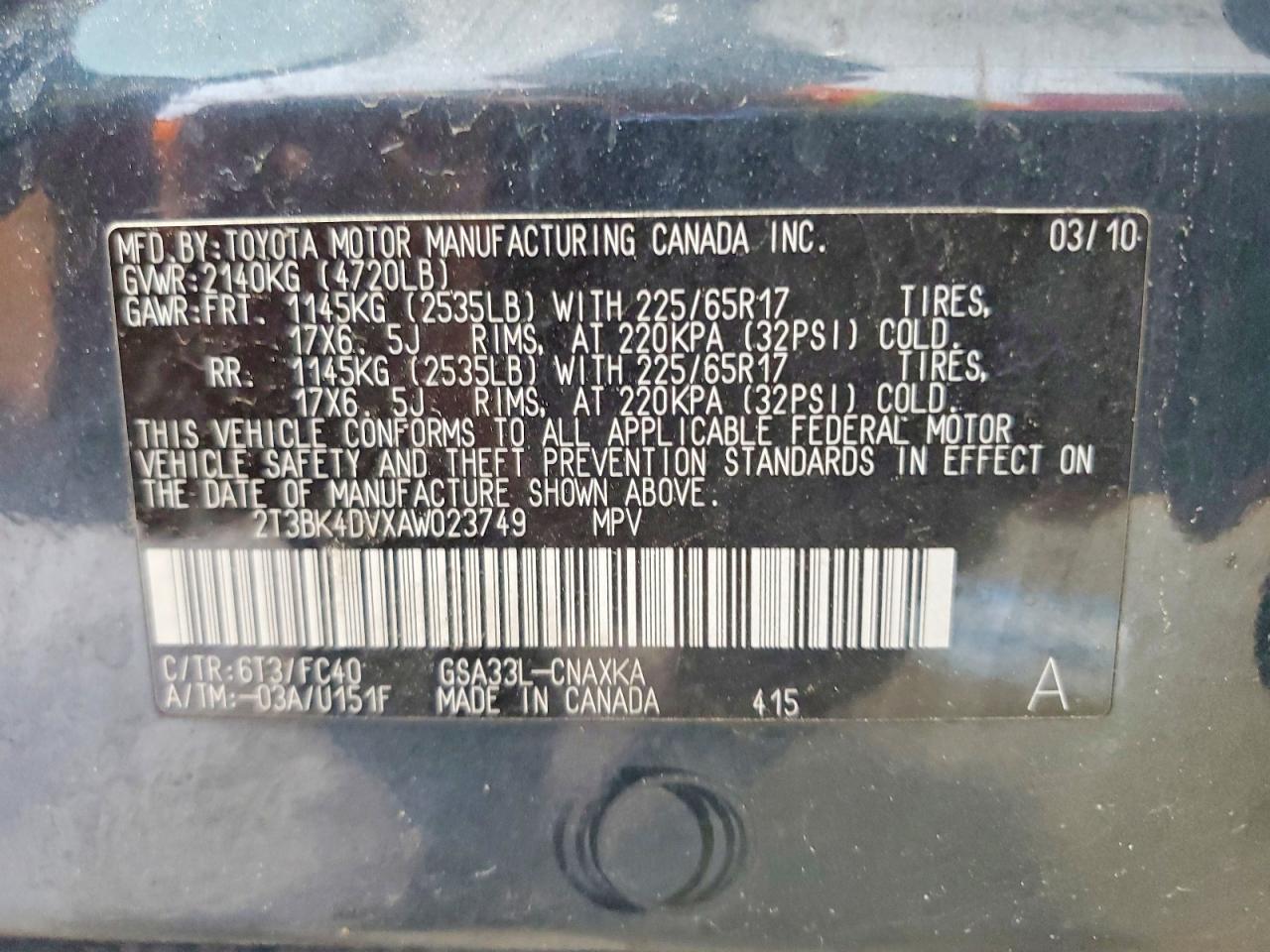 2010 TOYOTA RAV4 BASE photo 27