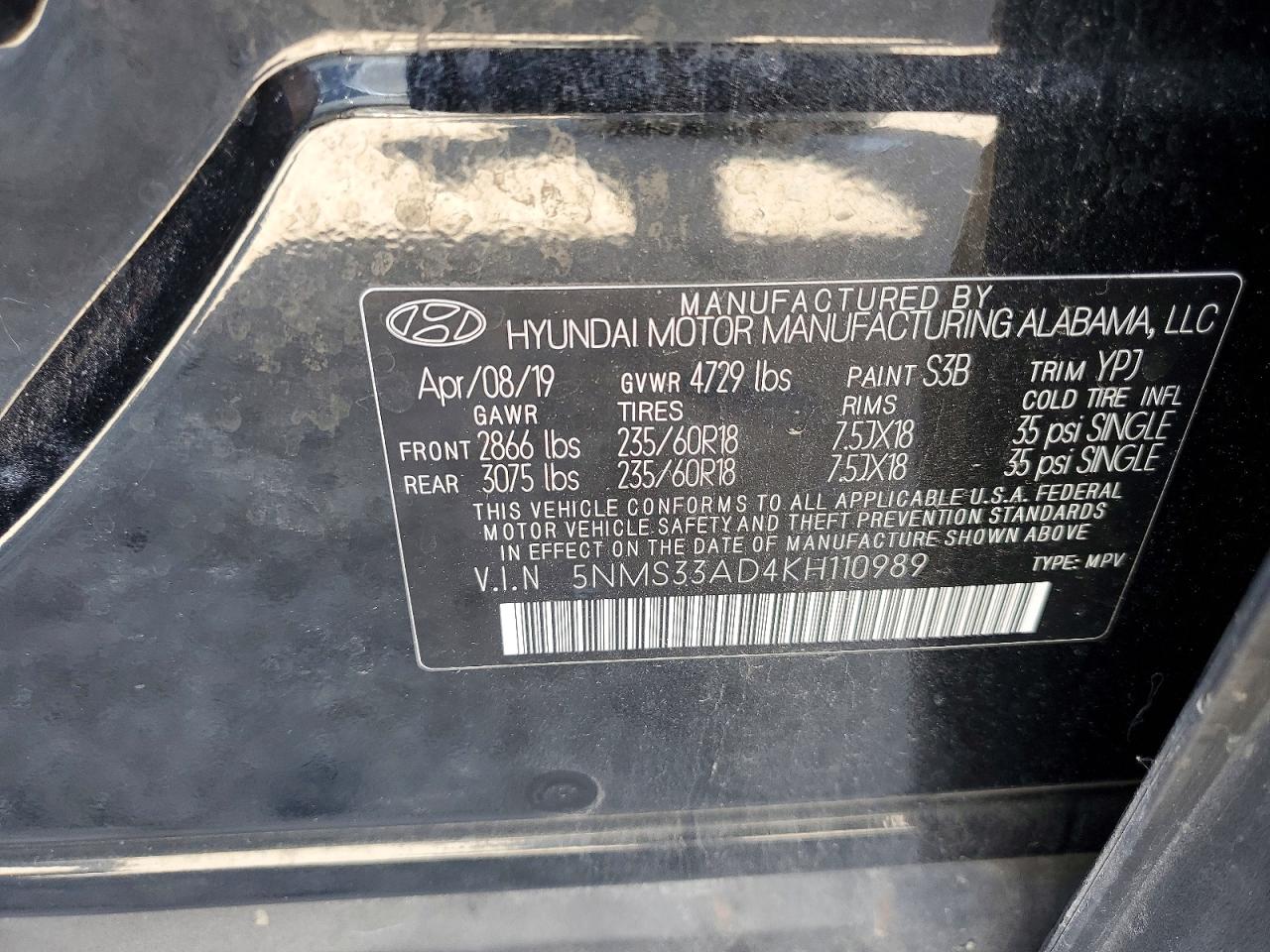 2019 HYUNDAI SANTA FE SEL PLUS 2.4L photo 27