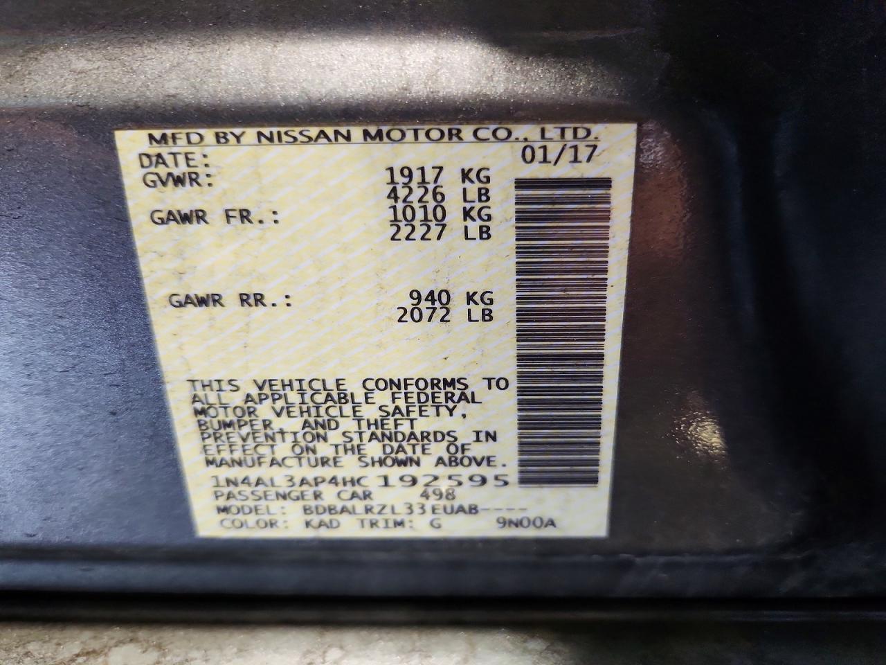 2017 NISSAN ALTIMA 2.5 SL photo 23