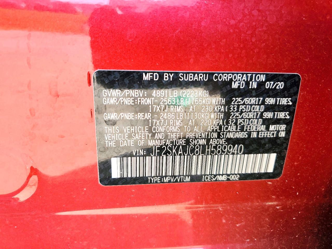 2020 SUBARU FORESTER PREMIUM photo 13