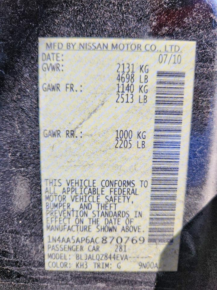 2010 NISSAN MAXIMA 3.5 S photo 23