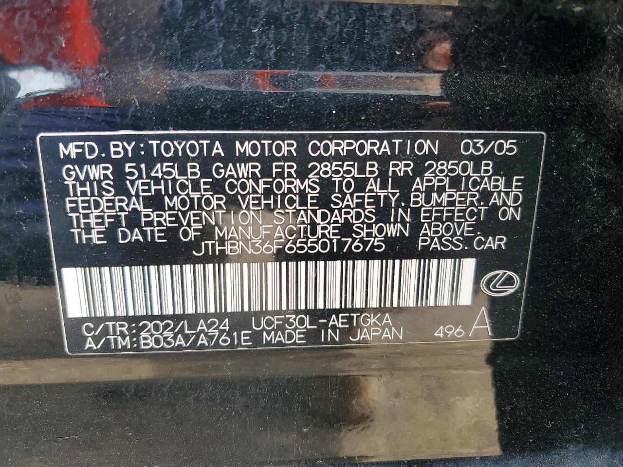 2005 LEXUS LS 430 photo 23