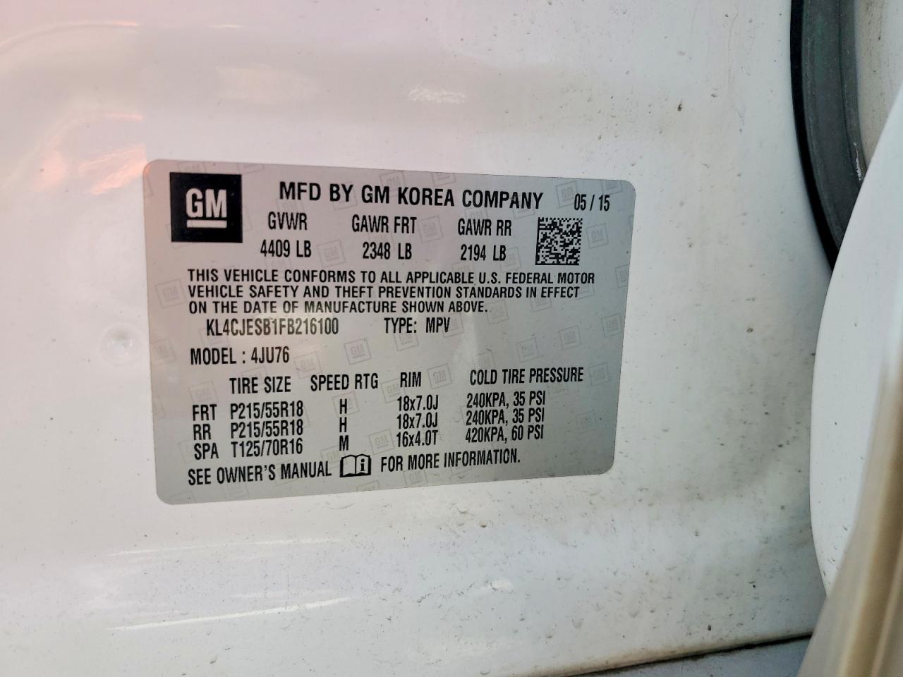 2015 BUICK ENCORE photo 37