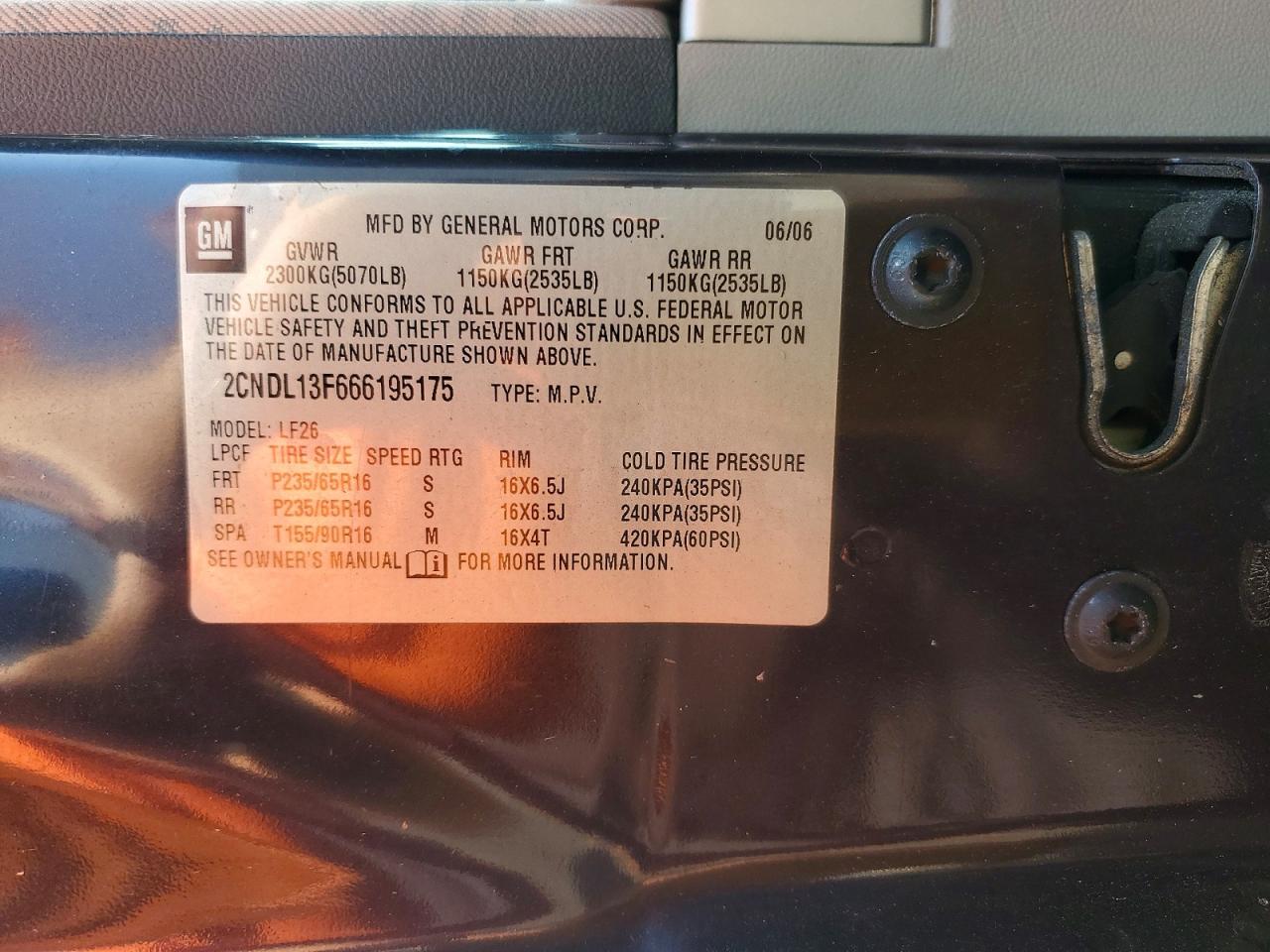 2006 CHEVROLET EQUINOX LS photo 14