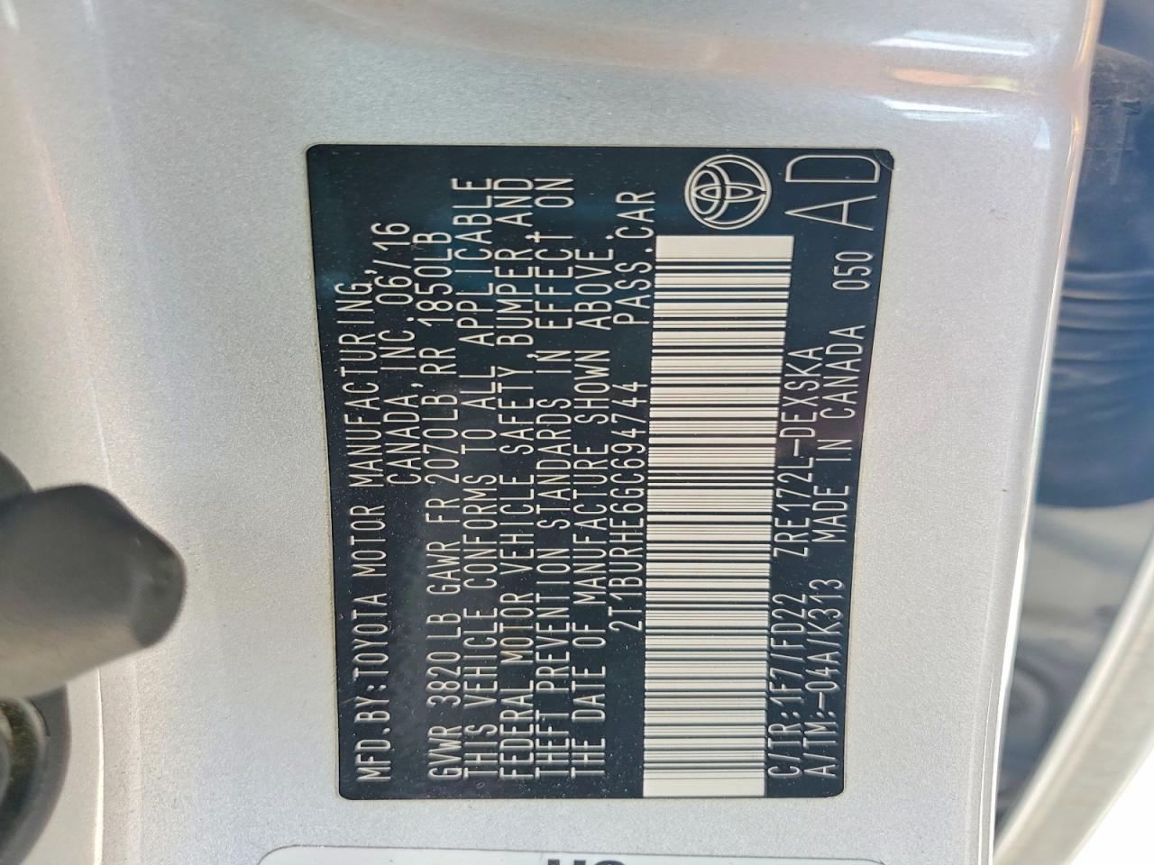 2016 TOYOTA COROLLA S PLUS photo 23