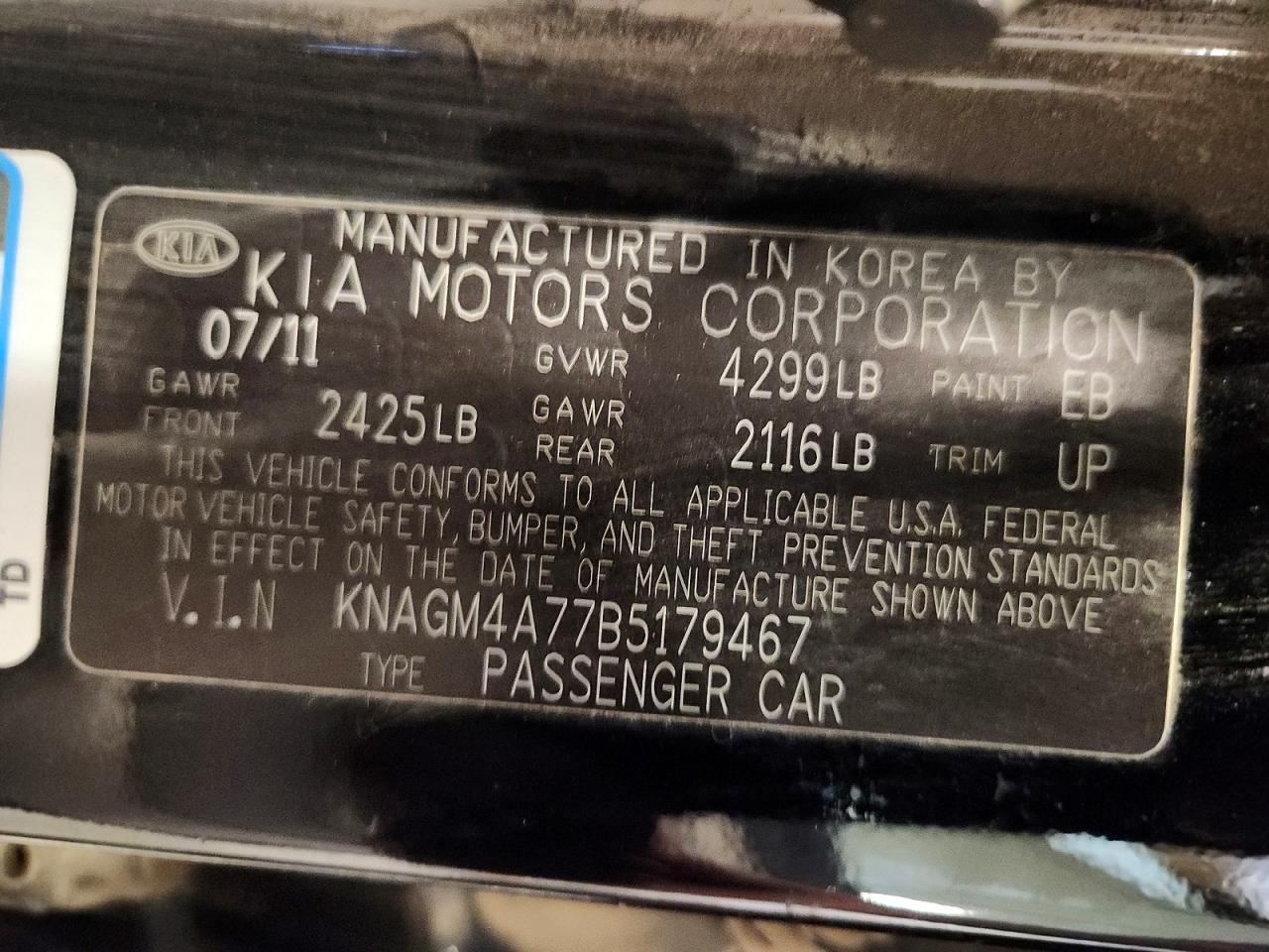 2011 KIA OPTIMA LX photo 23