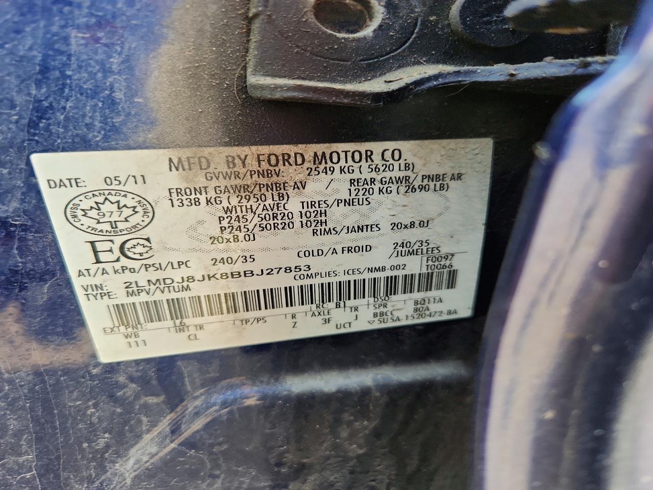 2011 LINCOLN MKX photo 25