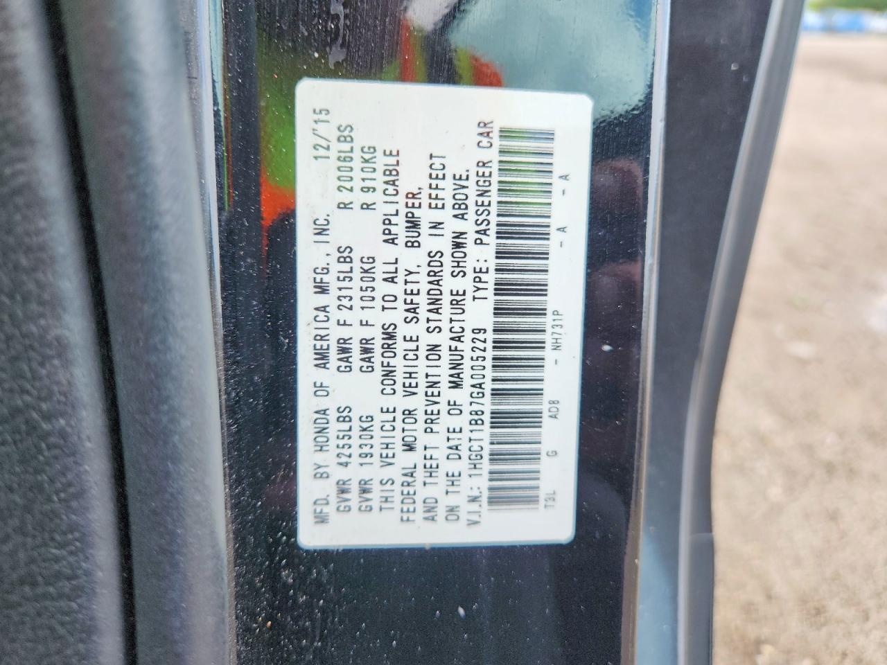 2016 HONDA ACCORD EXL photo 23