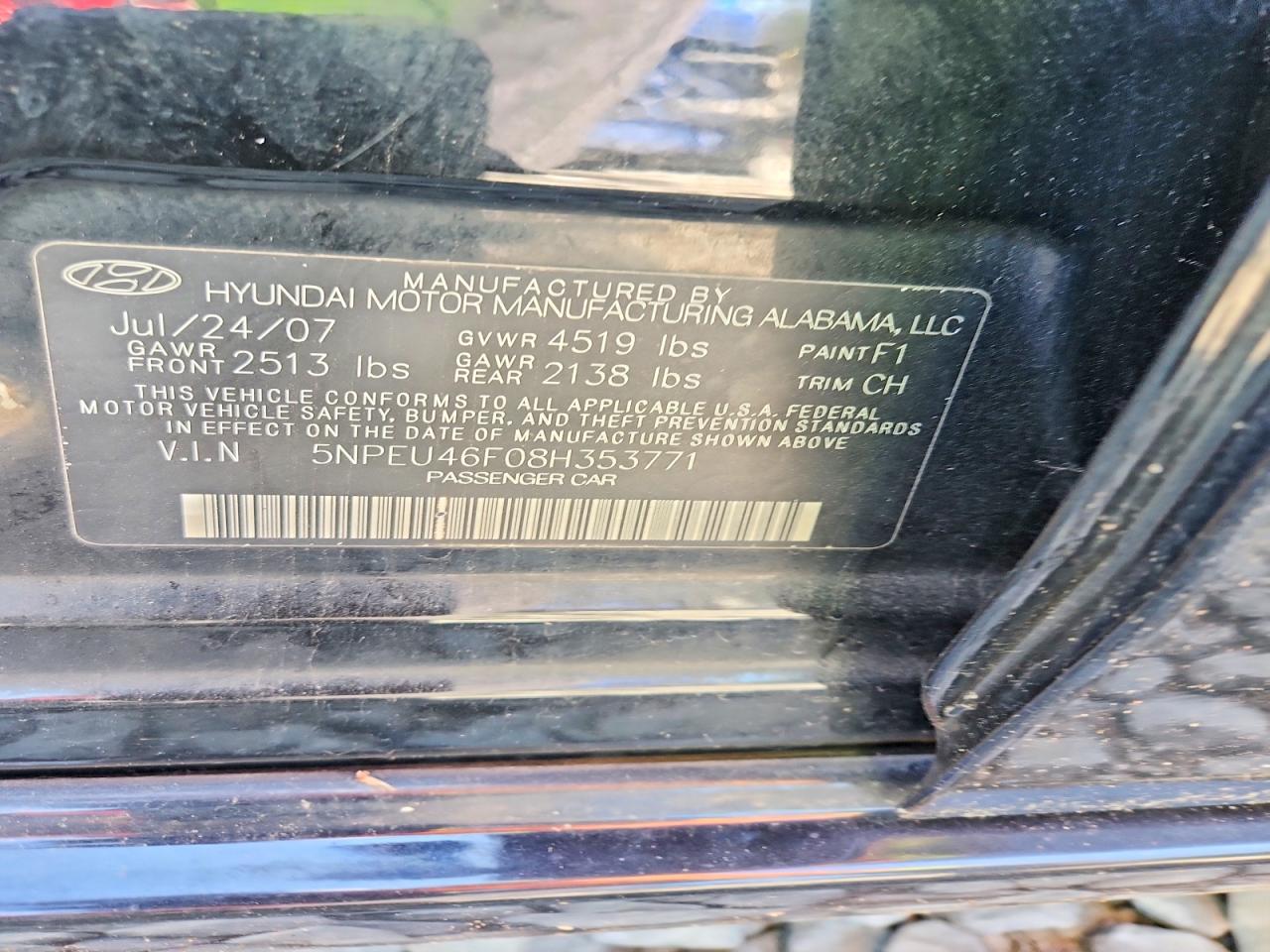 2008 HYUNDAI SONATA SE V6 photo 12