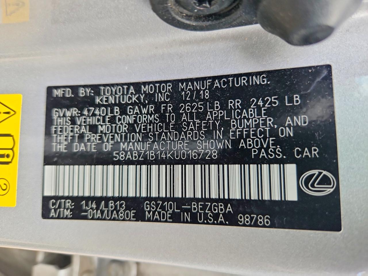 2019 LEXUS ES 350 photo 23