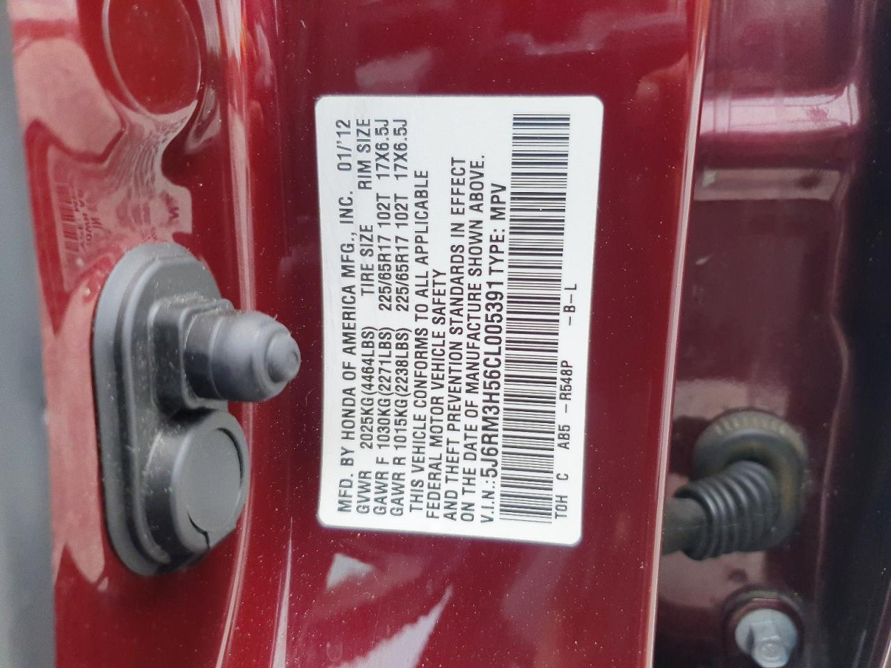 2012 HONDA CR-V EX photo 37