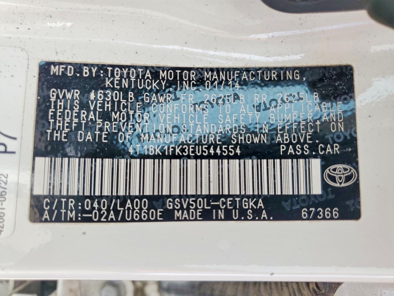 2014 TOYOTA CAMRY XLE V6 photo 34