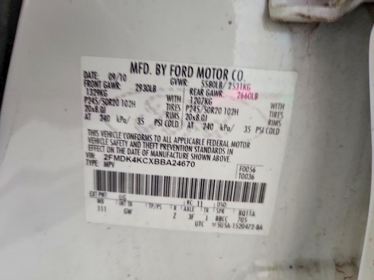 2011 FORD EDGE LIMITED photo 37