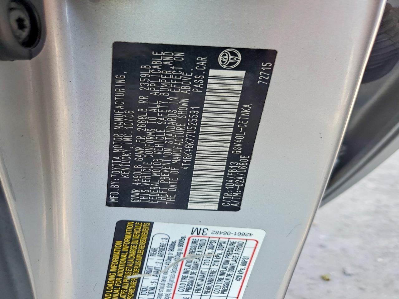 2007 TOYOTA CAMRY LE V6 photo 34