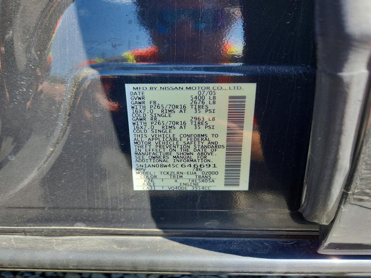 2005 NISSAN XTERRA S photo 25