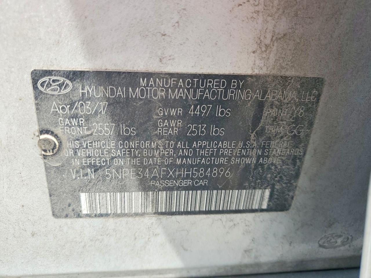 2017 HYUNDAI SONATA SPORT photo 34