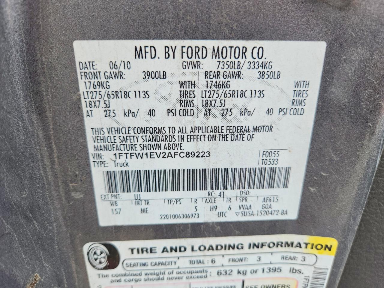 2010 FORD F150 SUPERCREW photo 23