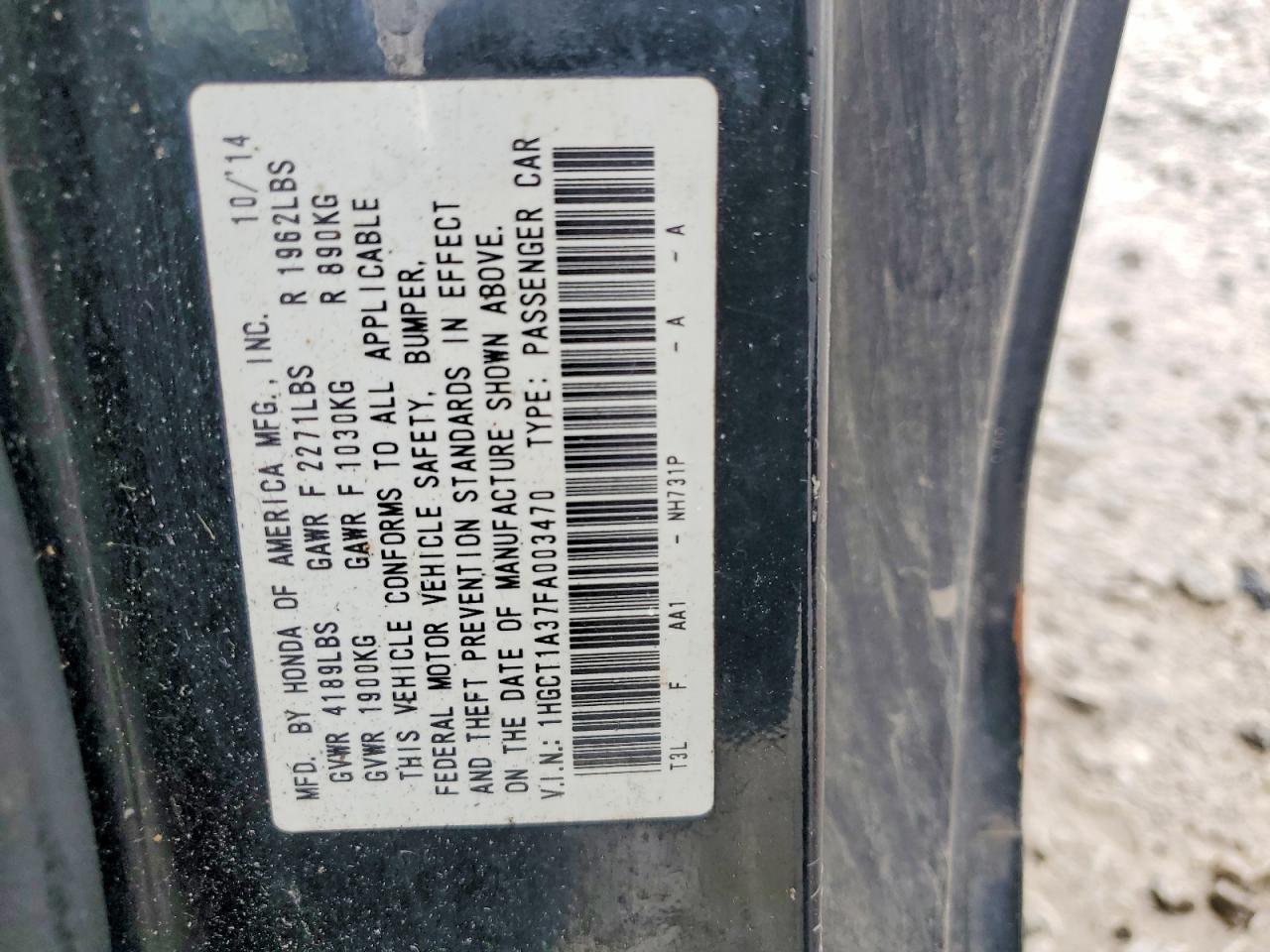 2015 HONDA ACCORD LX-S photo 34