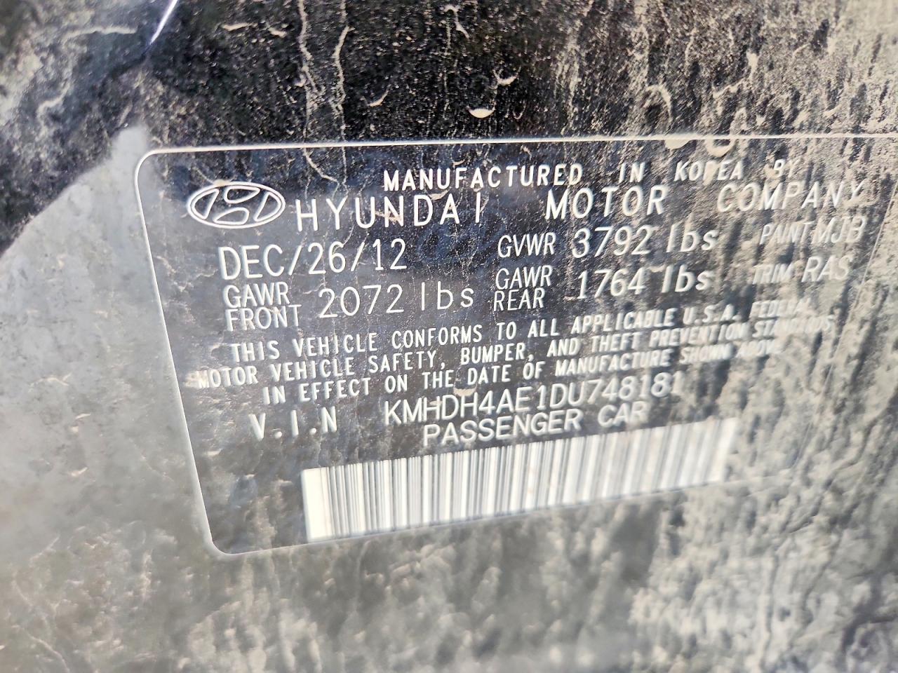 2013 HYUNDAI ELANTRA LIMITED photo 23