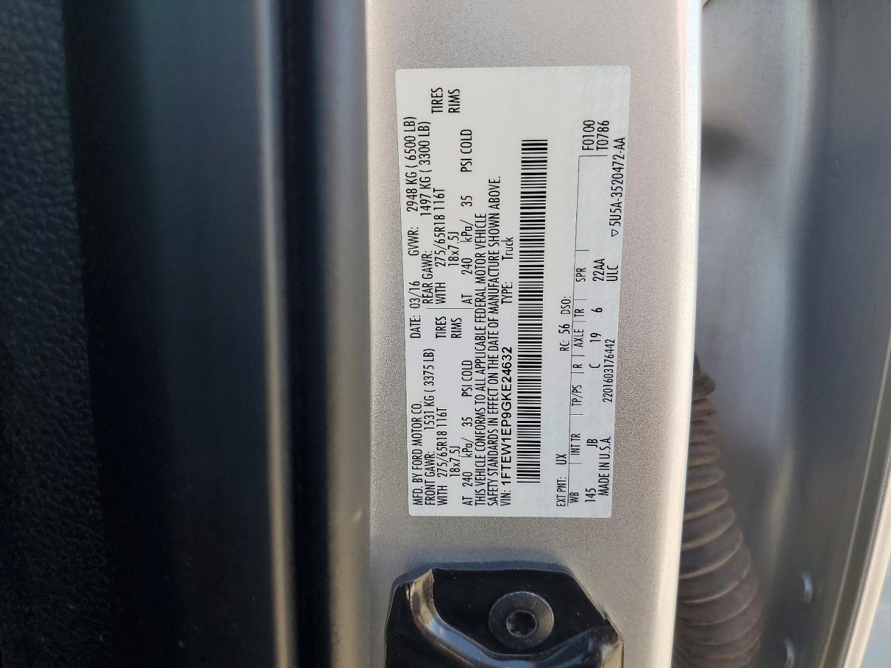 2016 FORD F150 SUPERCREW photo 34