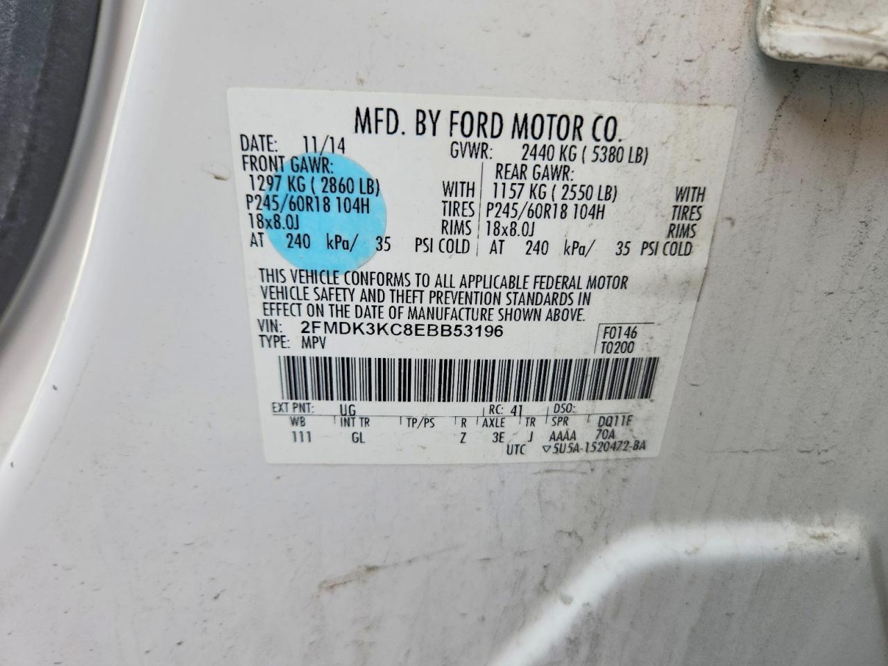 2014 FORD EDGE LIMITED photo 27