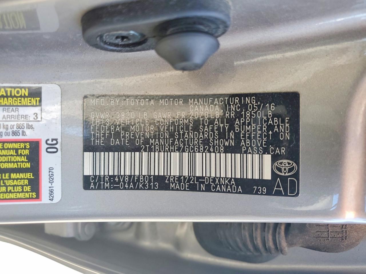 2016 TOYOTA COROLLA LE photo 12
