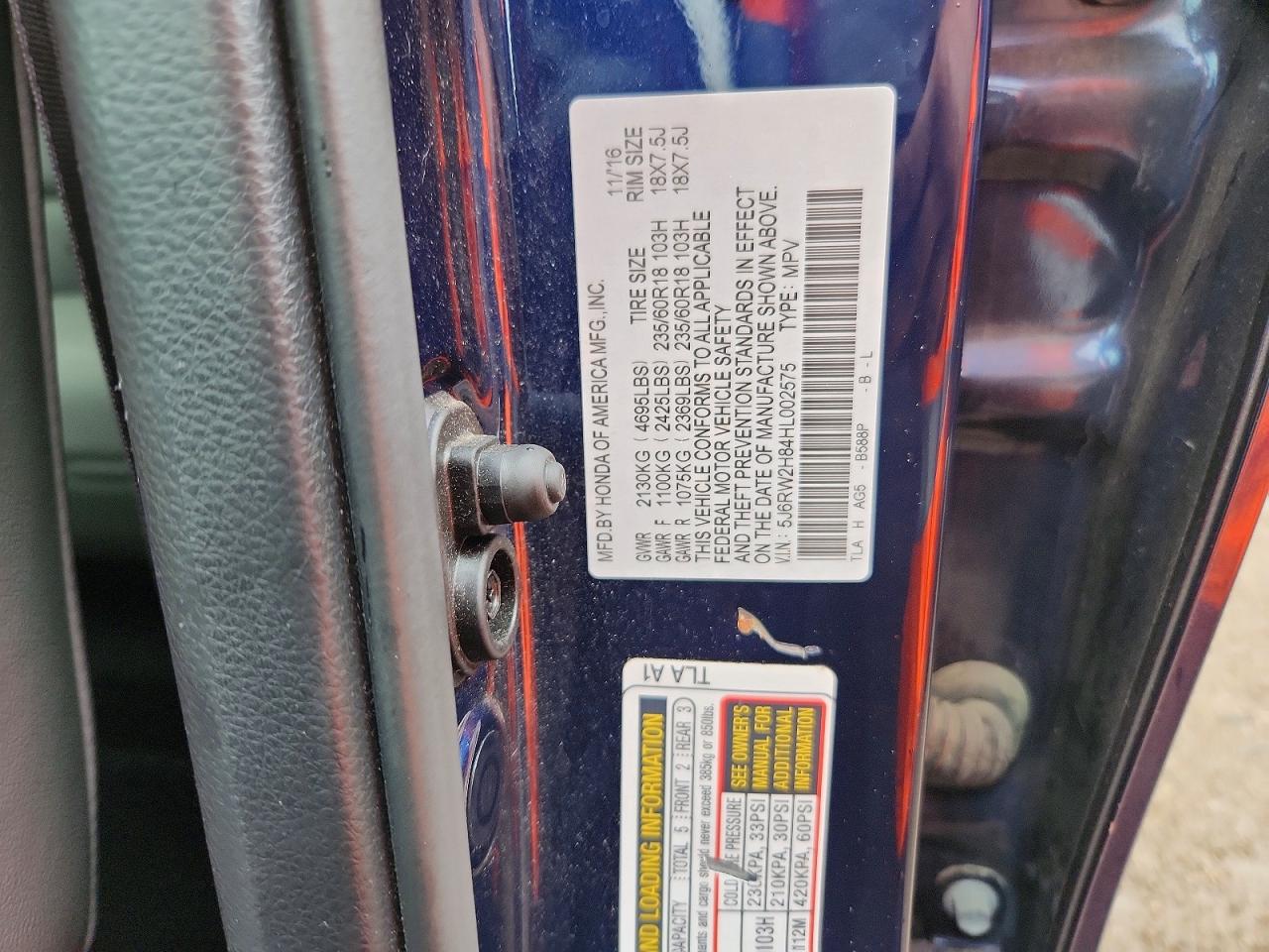 2017 HONDA CR-V EXL photo 23