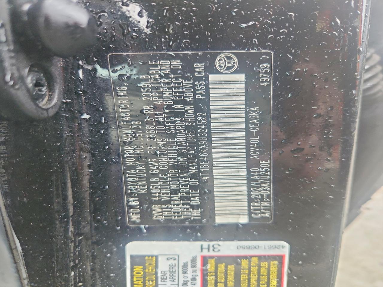 2009 TOYOTA CAMRY XLE photo 12