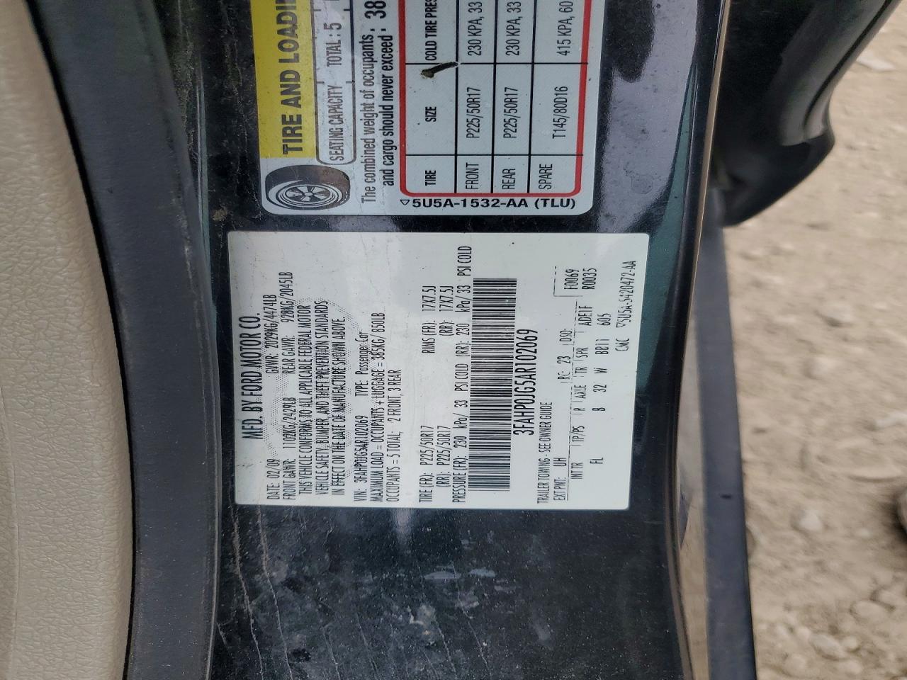 2010 FORD FUSION SEL photo 12