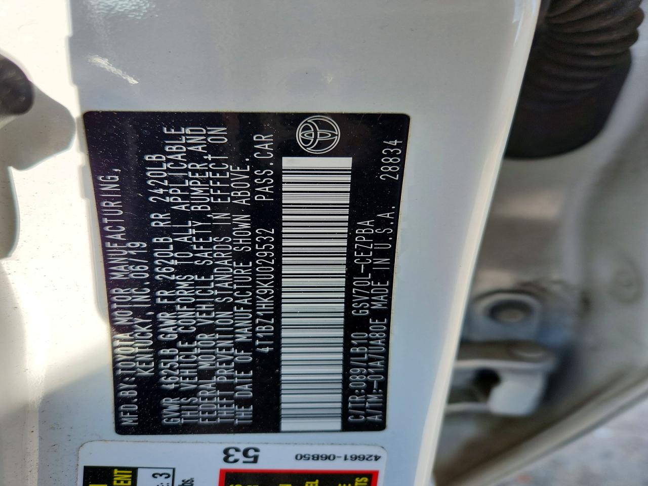 2019 TOYOTA CAMRY XSE V6 photo 34