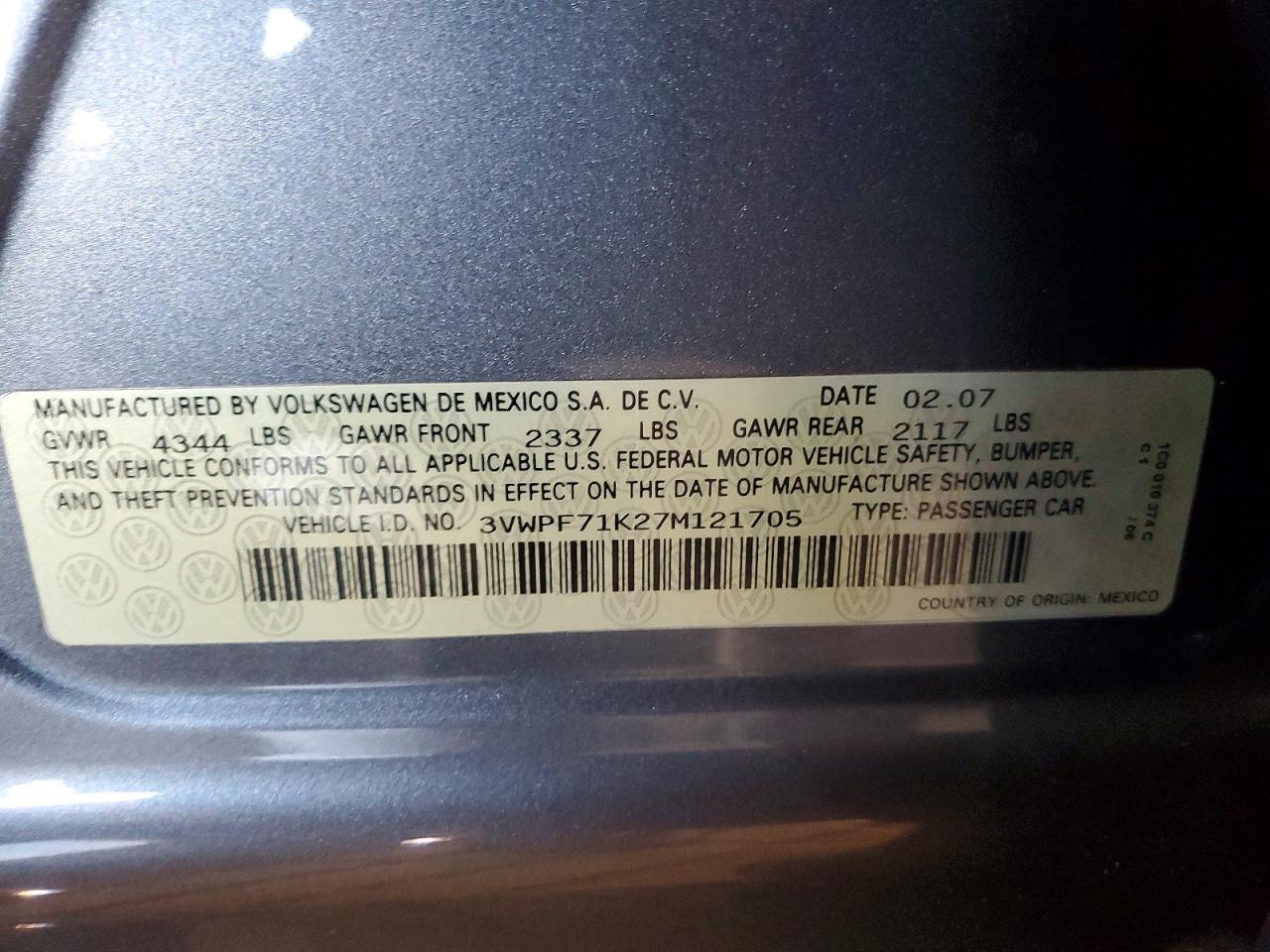 2007 VOLKSWAGEN JETTA 2.5 photo 25