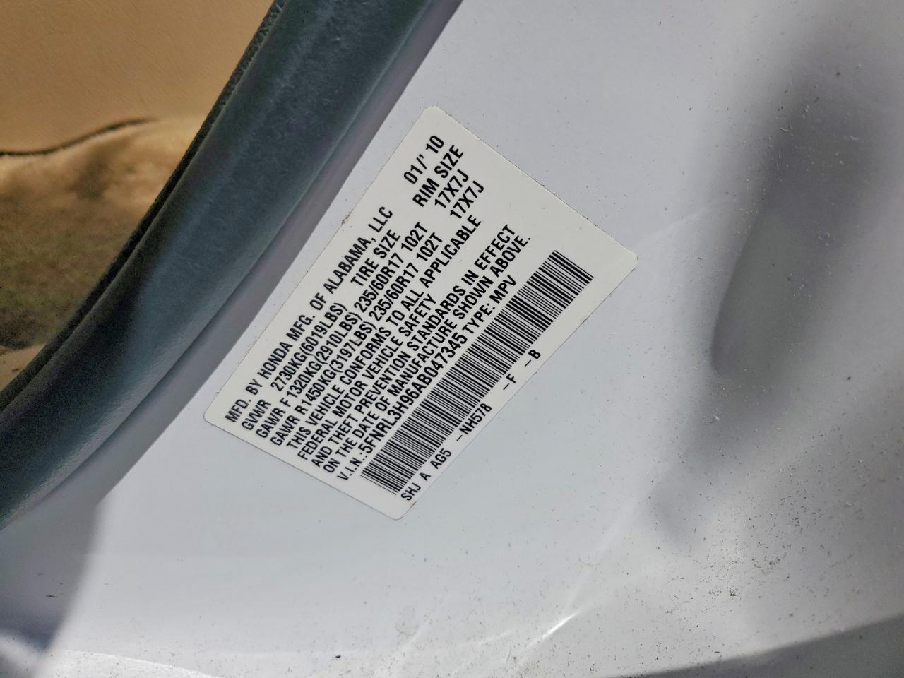2010 HONDA ODYSSEY TOURING photo 25