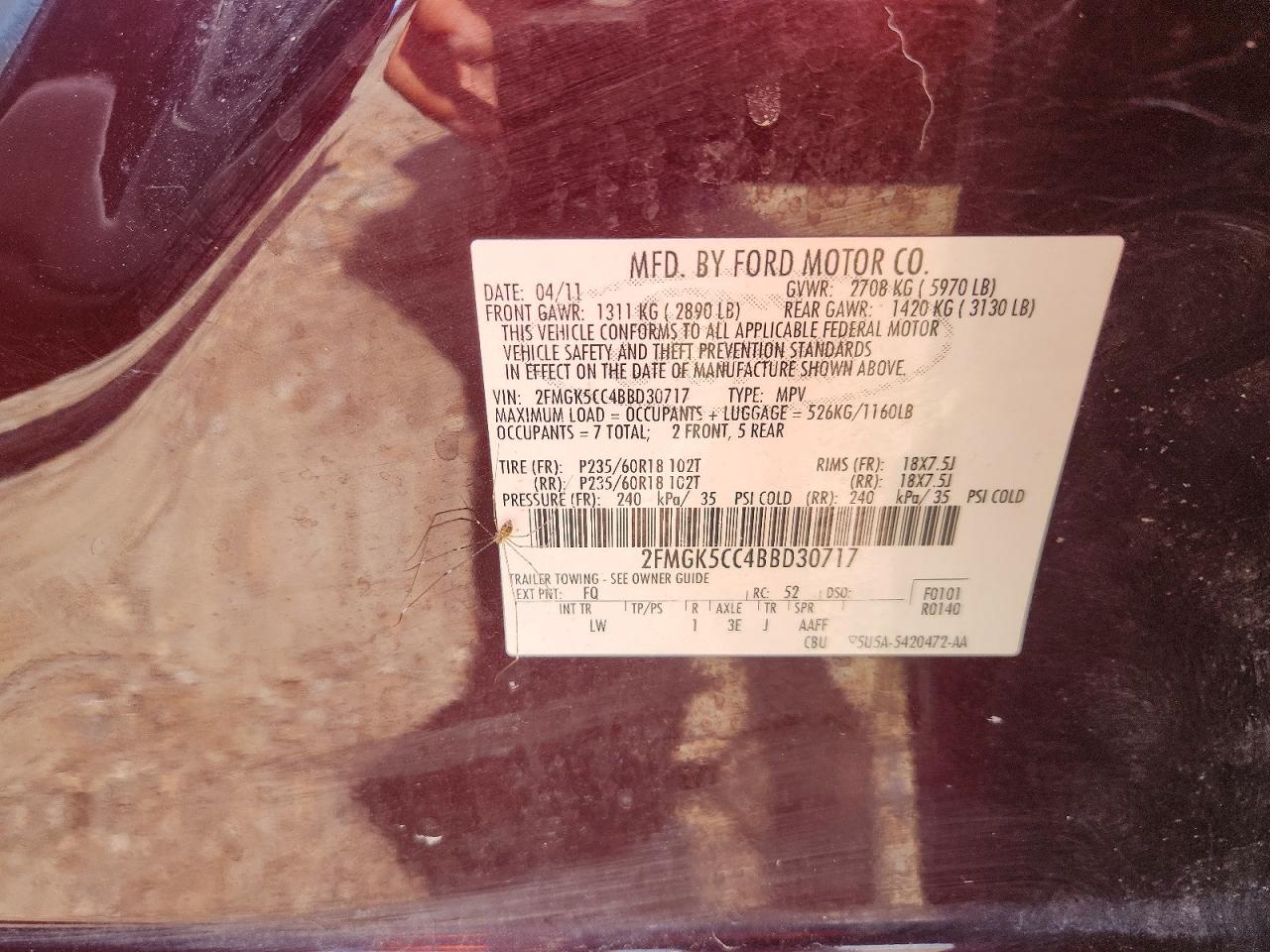 2011 FORD FLEX SEL photo 37