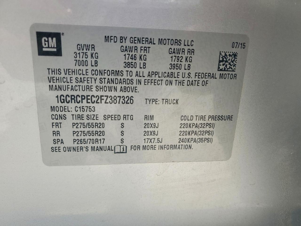 2015 CHEVROLET SILVERADO C1500 photo 23
