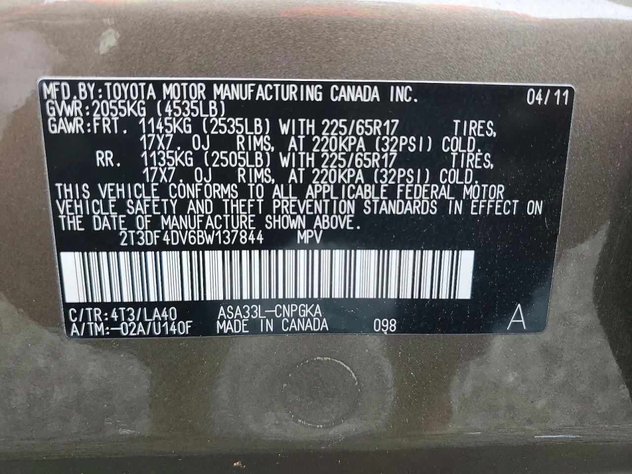 2011 TOYOTA RAV4 LIMITED photo 13