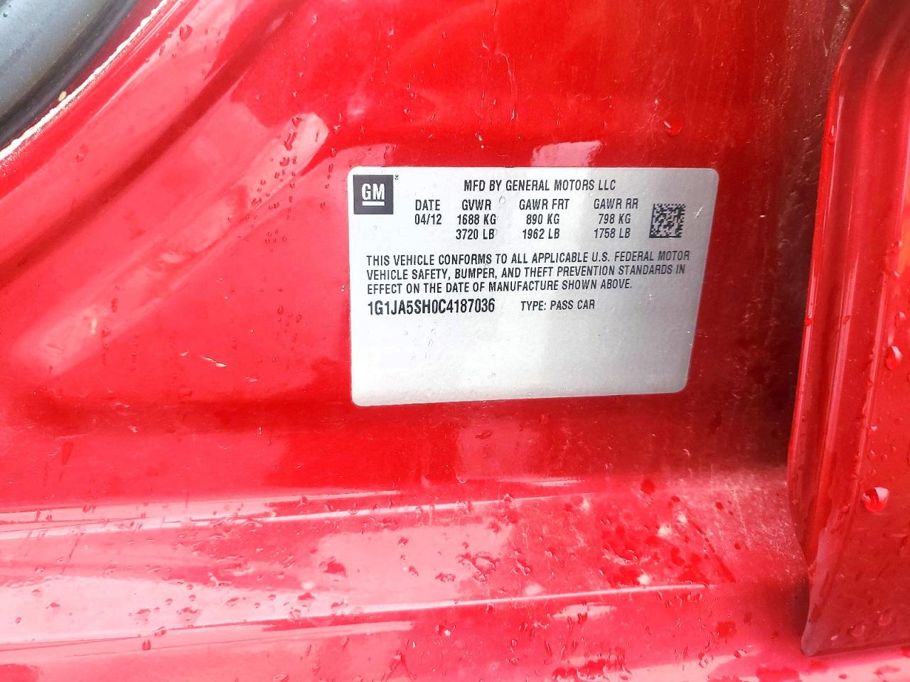 2012 CHEVROLET SONIC LS photo 23