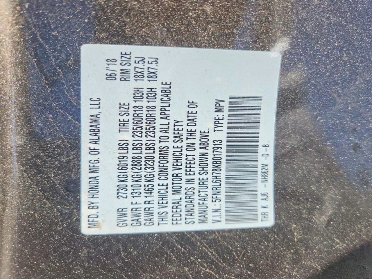 2019 HONDA ODYSSEY EXL photo 27