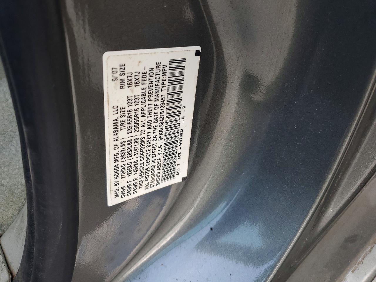 2007 HONDA ODYSSEY EX photo 25