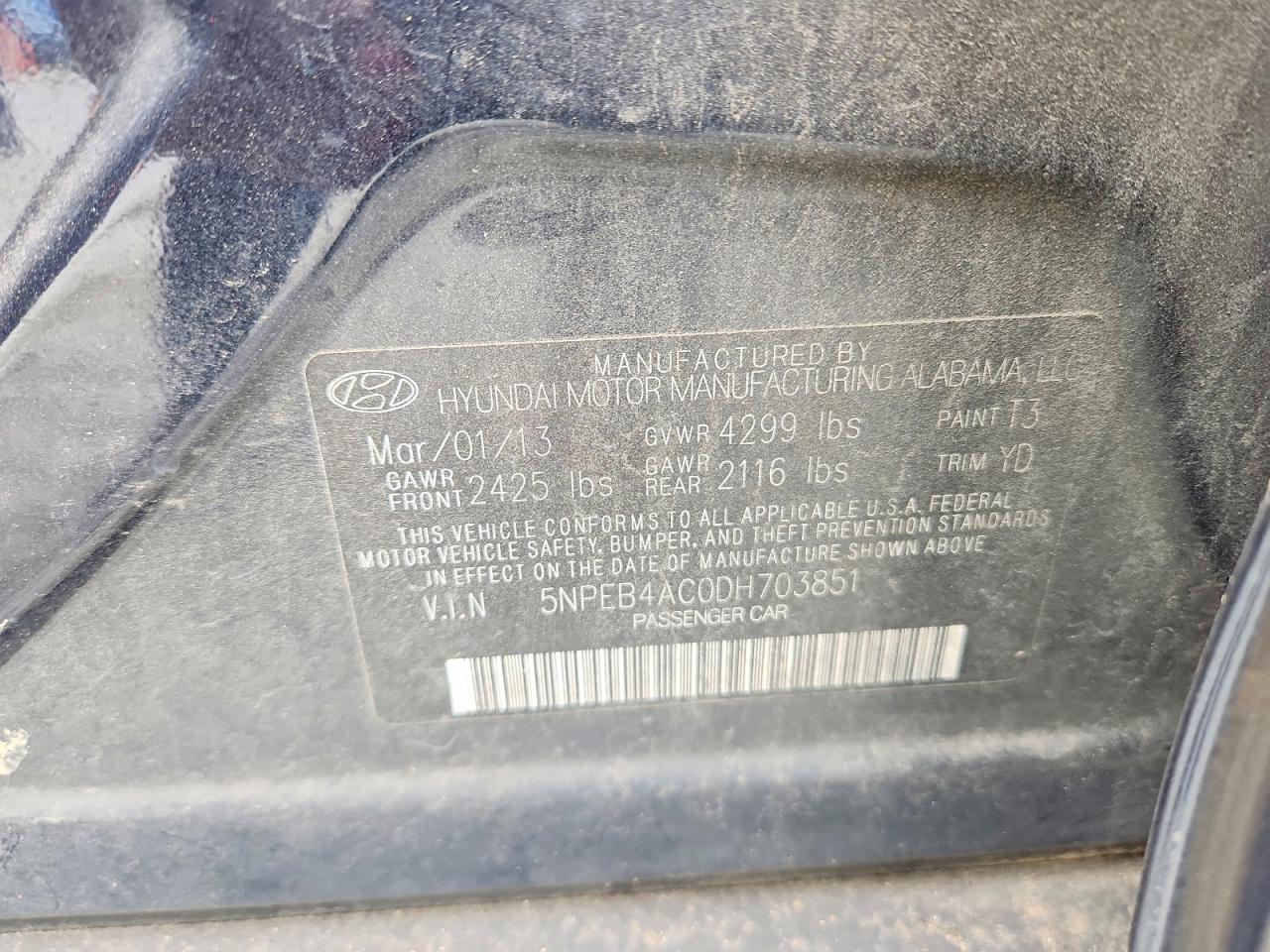 2013 HYUNDAI SONATA GLS photo 23