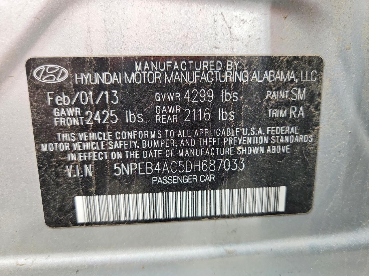 2013 HYUNDAI SONATA GLS photo 23
