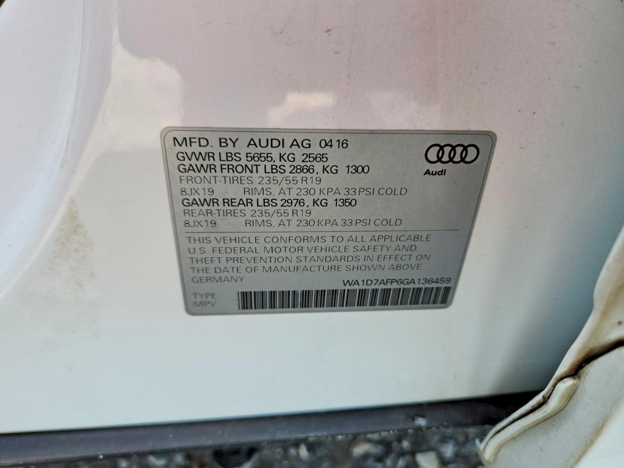 2016 AUDI Q5 PREMIUM PLUS S-LINE photo 13