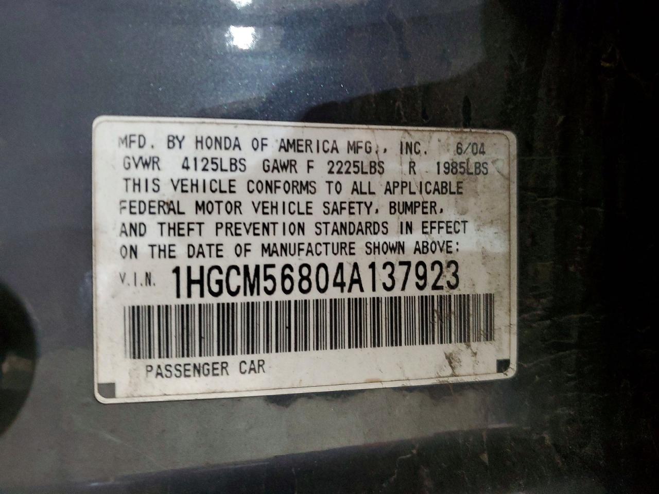 2004 HONDA ACCORD EX photo 23