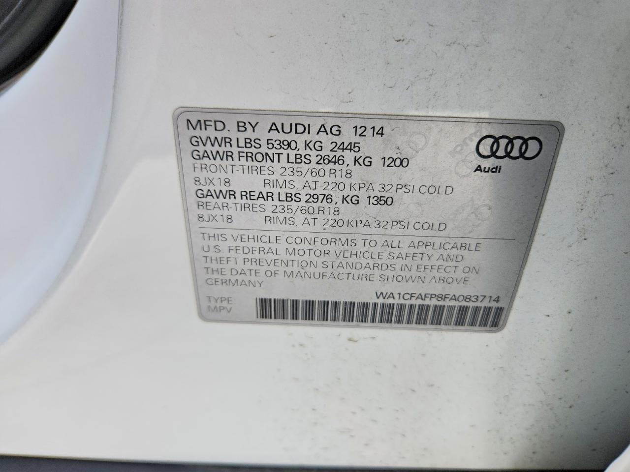 2015 AUDI Q5 PREMIUM photo 37