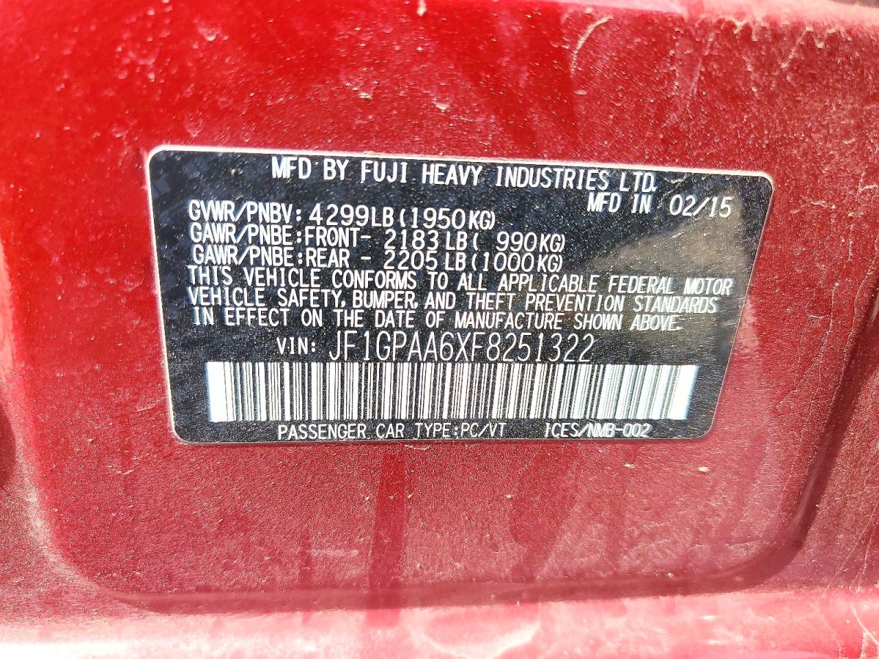 2015 SUBARU IMPREZA photo 34