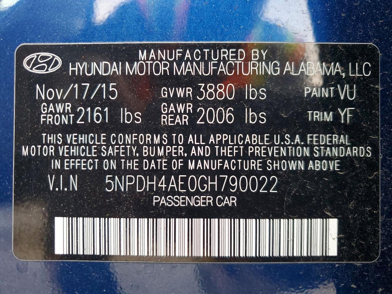 2016 HYUNDAI ELANTRA SE photo 25