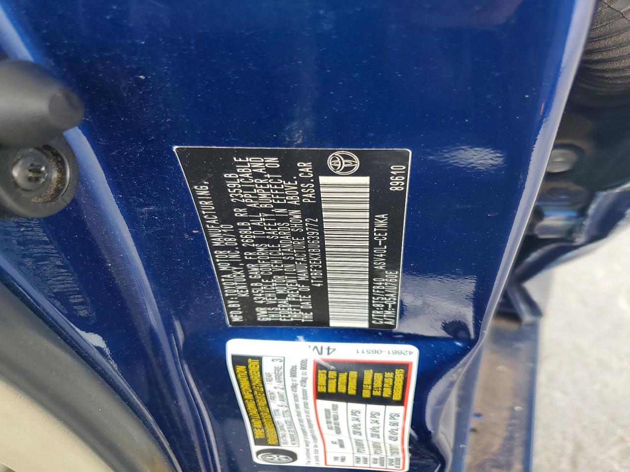 2011 TOYOTA CAMRY LE photo 23
