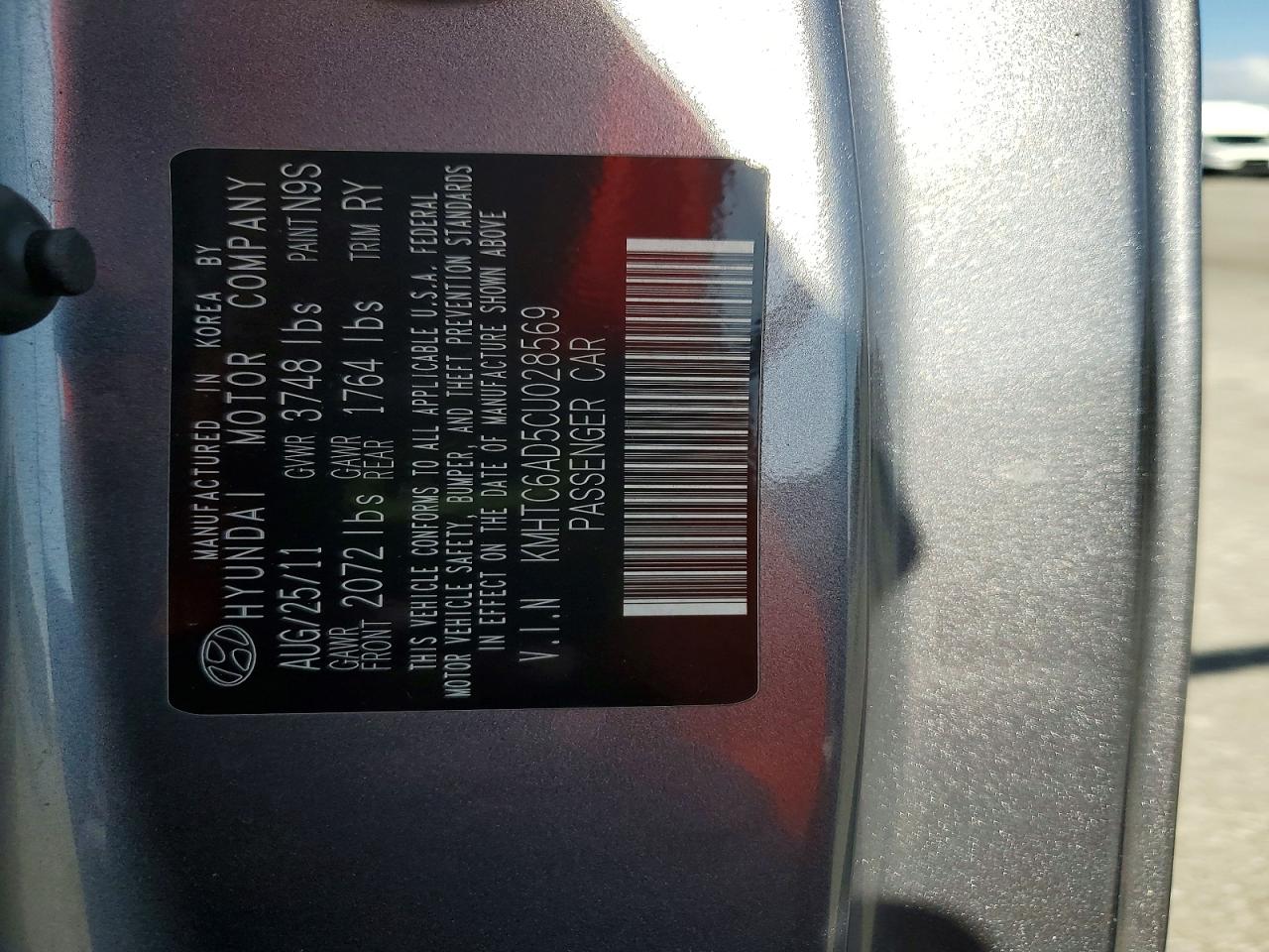 2012 HYUNDAI VELOSTER BASE photo 23